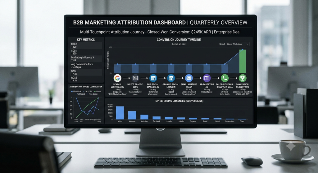 Multi-channel B2B marketing attribution and campaign tracking